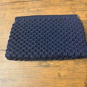Navy Blue Crochet Clutch